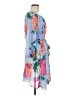 Sandra Darren 100% Polyester Floral Blue Cocktail Dress Size M - photo 4