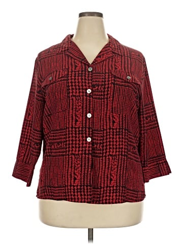 Kathy Che 3/4 Sleeve Button-Down Shirt (view 1)