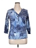 Lane Bryant Blue 3/4 Sleeve Blouse Size 14 (1) - photo 1