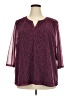 Croft & Barrow 100% Polyester Burgundy 3/4 Sleeve Blouse Size 3X - photo 1