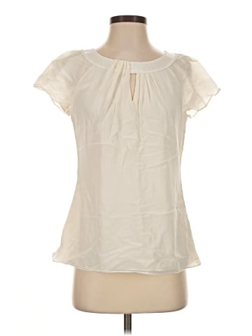 White House Black Market Short Sleeve Silk Top (view 1)