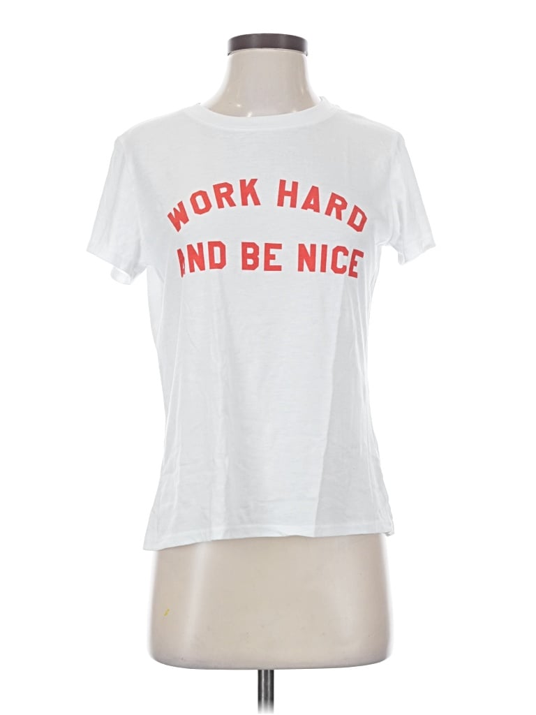 Pre-owned Sub_urban Riot Short Sleeve Top White Crew Neck Tops
