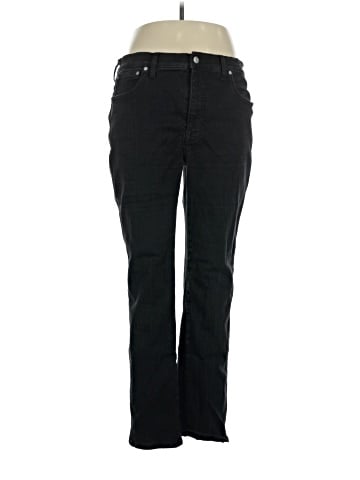 Madewell Mid-Rise Stovepipe Jeans in Black Rinse Wash (view 1)