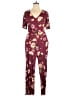 Torrid Floral Burgundy Jumpsuit Size 1X Plus (1) - photo 1