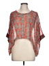 Sugar Lips 100% Polyester Orange 3/4 Sleeve Blouse Size L (estimated) - photo 1