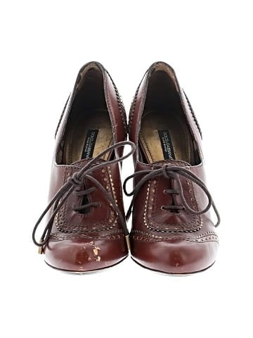 Dolce & Gabbana Leather Brogue Loafer Heels (view 2)