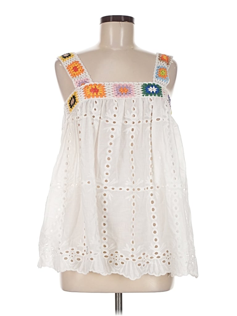 Pre-owned Assorted Brands Sleeveless Blouse In White