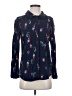 Joules 100% Viscose Print Blue Long Sleeve Blouse Size 2 - photo 1