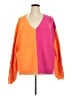 Davi & Dani Color Block Orange Pullover Sweater Size 2X - photo 1