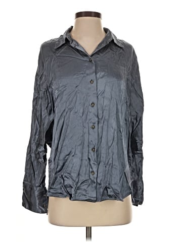 Madewell Relaxed Dolman Button-Up Shirt in Satin (view 1)