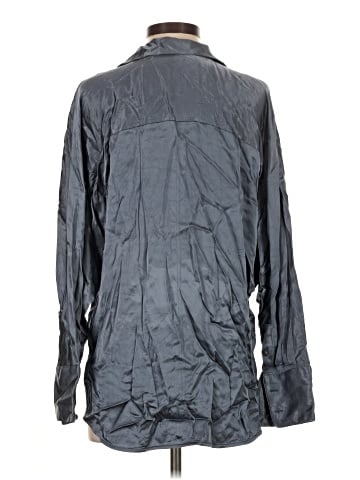 Madewell Relaxed Dolman Button-Up Shirt in Satin (view 2)