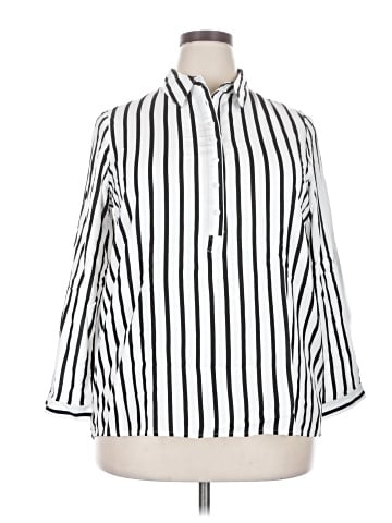 Ellos 3/4 Sleeve Button-Down Shirt (view 1)