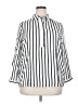 Ellos 100% Rayon Stripes White 3/4 Sleeve Button-Down Shirt Size 18 - photo 1