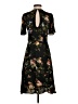 H&M 100% Polyester Floral Black Casual Dress Size 2 - photo 2