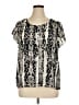 NY Collection Silver Short Sleeve Blouse Size XL - photo 1