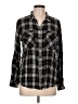 Sanctuary 100% Rayon Plaid Black Long Sleeve Button-Down Shirt Size L - photo 1
