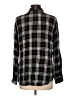 Sanctuary 100% Rayon Plaid Black Long Sleeve Button-Down Shirt Size L - photo 2