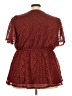 Torrid 100% Polyester Burgundy Short Sleeve Blouse Size 3X Plus (3) - photo 2