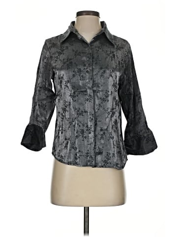 Kathie Lee 3/4 Sleeve Button-Down Shirt (view 1)