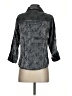 Kathie Lee Metallic Gray 3/4 Sleeve Button-Down Shirt Size S - photo 2