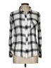 Max & Mia 100% Rayon Plaid Silver Long Sleeve Button-Down Shirt Size L - photo 1