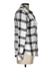 Max & Mia 100% Rayon Plaid Silver Long Sleeve Button-Down Shirt Size L - photo 4