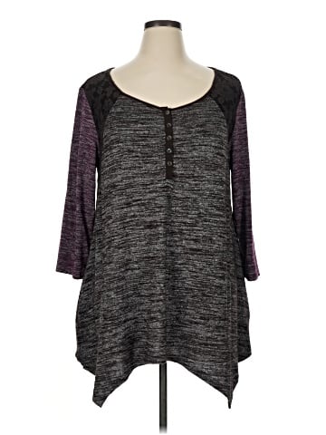 LOGO by Lori Goldstein 3/4 Sleeve Top (view 1)