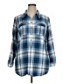 Cj Banks Plaid Blue 3/4 Sleeve Button-Down Shirt Size 1X - photo 1