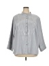 Bob Mackie Metallic Silver 3/4 Sleeve Blouse Size 2X - photo 1