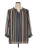 Cj Banks Stripes Gray 3/4 Sleeve Blouse Size 1X - photo 1