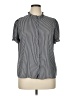 T Tahari 100% Polyester Stripes Gray Short Sleeve Blouse Size XL - photo 1