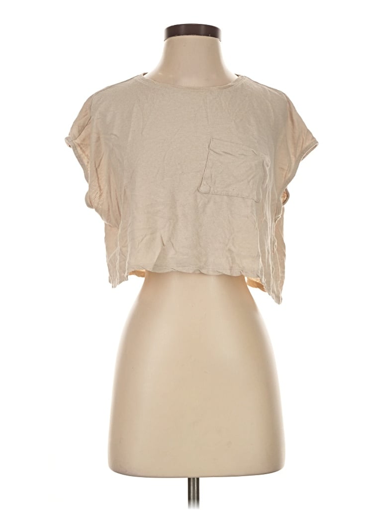 Pre-owned Zara Sleeveless T-shirt In Tan