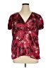 Daisy Fuentes 100% Polyester Burgundy Short Sleeve Blouse Size XL - photo 1