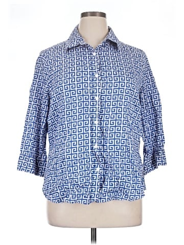 Foxcroft 3/4 Sleeve Button-Down Shirt (view 1)