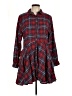 Missguided Plaid Red Burgundy Casual Dress Size 12 - photo 1