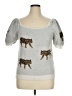 Bibi Animal Print Silver Pullover Sweater Size XL - photo 1