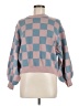 LUCCA Checkered-gingham Pink Pullover Sweater Size M - photo 1