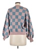 LUCCA Checkered-gingham Pink Pullover Sweater Size M - photo 2