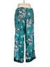 Johnny Was 100% Silk Floral Teal Silk Pants Size XL - photo 2