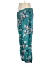 Johnny Was 100% Silk Floral Teal Silk Pants Size XL - photo 5