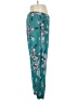 Johnny Was 100% Silk Floral Teal Silk Pants Size XL - photo 4
