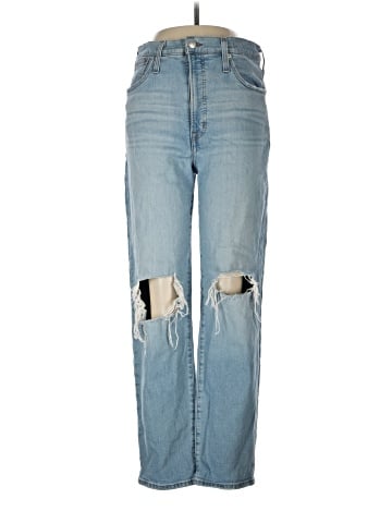 Madewell The Perfect Vintage Straight Jean in Danby Wash: Knee-Rip Edition (view 1)