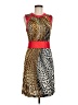 Etcetera Animal Print Red Cocktail Dress Size 8 - photo 1