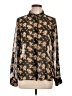 Lumiere 100% Polyester Floral Black Long Sleeve Blouse Size L - photo 1