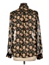 Lumiere 100% Polyester Floral Black Long Sleeve Blouse Size L - photo 2