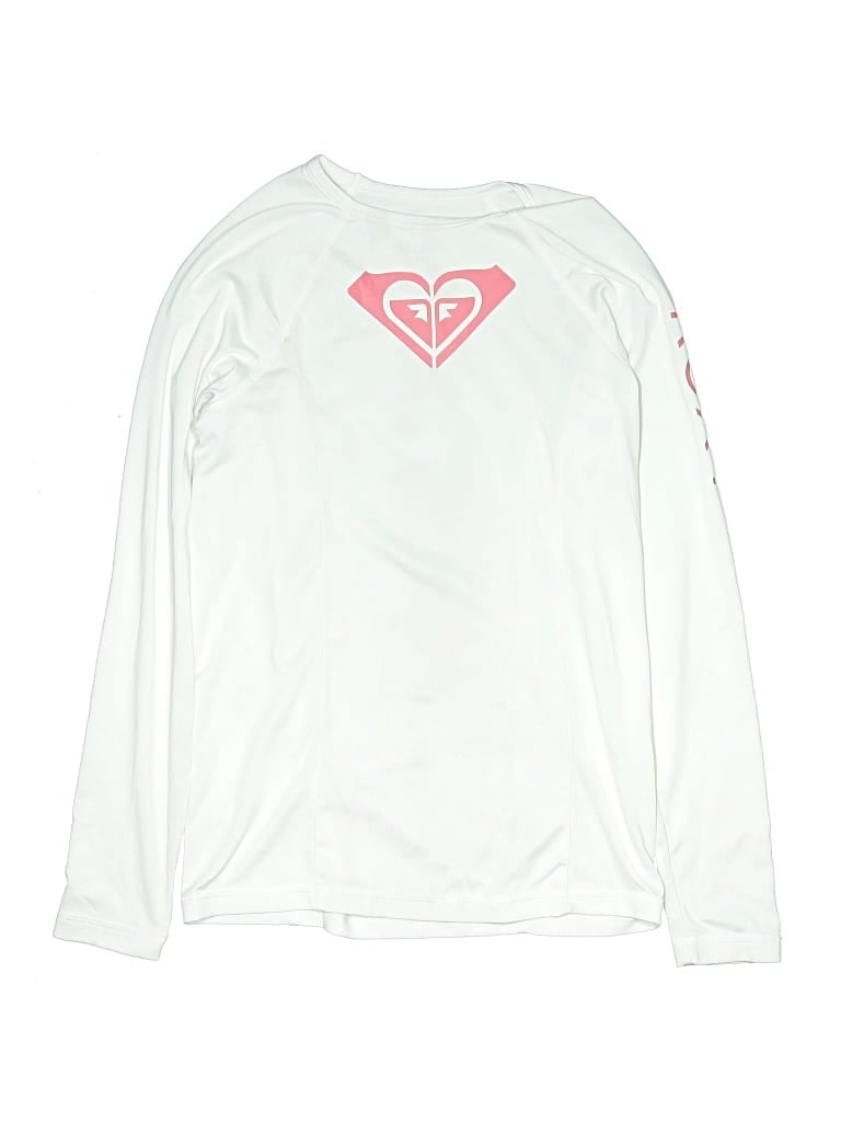 Pre-owned Roxy Kids' Long Sleeve T-shirt In White