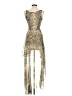 Lola 100% Polyester Metallic Gold Cocktail Dress Size S - photo 2