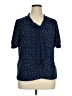 Jason Wu 100% Polyester Polka Dots Blue Short Sleeve Blouse Size XL - photo 1