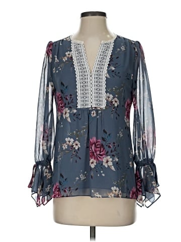 White House Black Market 3/4 Sleeve Blouse (view 1)