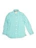 Mini Boden 100% Cotton Checkered-gingham Teal Long Sleeve Button-Down Shirt Size 7 - 8 - photo 1